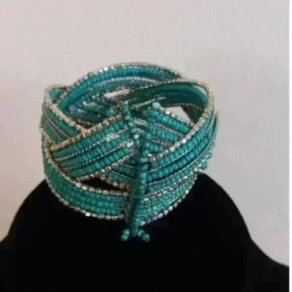 Beaded Adjustable Bangle Bracelet - Picture 3 of 3